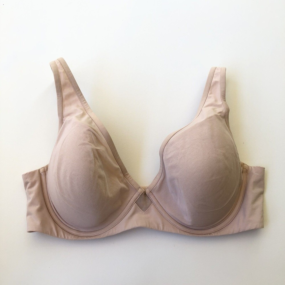 ThirdLove 42C 24/7 Pima Cotton Plunge Bra Beige Nude Underwire Third Love